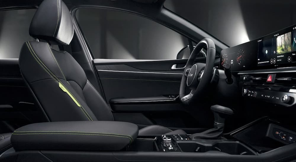 Black interior and dash in a 2026 Kia K5.