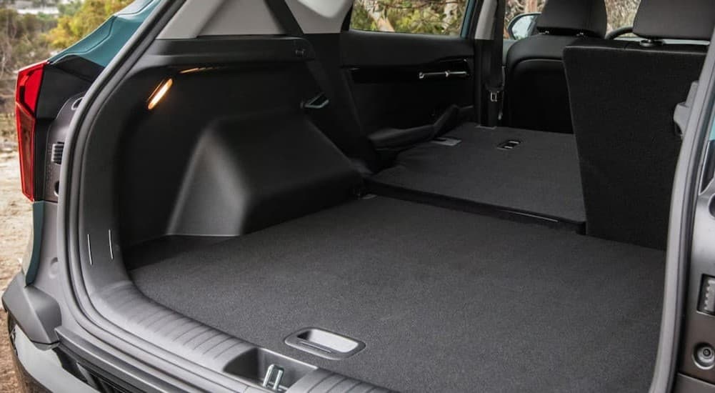 Black rear cargo area in a 2026 Kia Seltos.