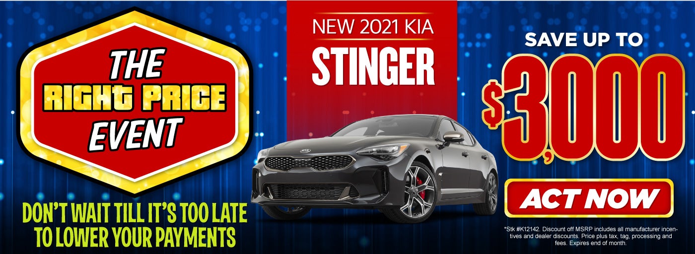 New 2021 KIA Stinger Save up to $3000. Click here.