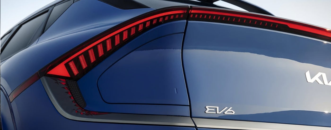 Driver side taillight on a blue 2025 Kia EV6