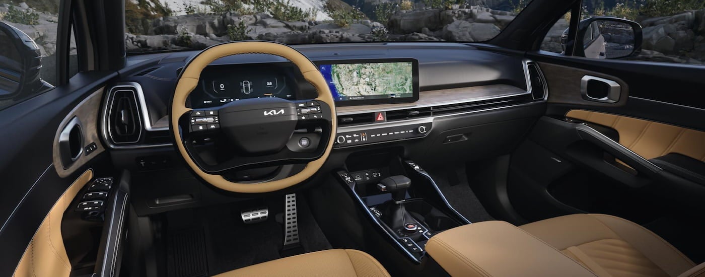 The interior of a 2026 Kia Sorento X-Pro.
